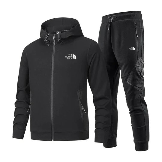 Herren-Hoodie mit Kapuze und langen Ärmeln, Trainingsanzug-Set