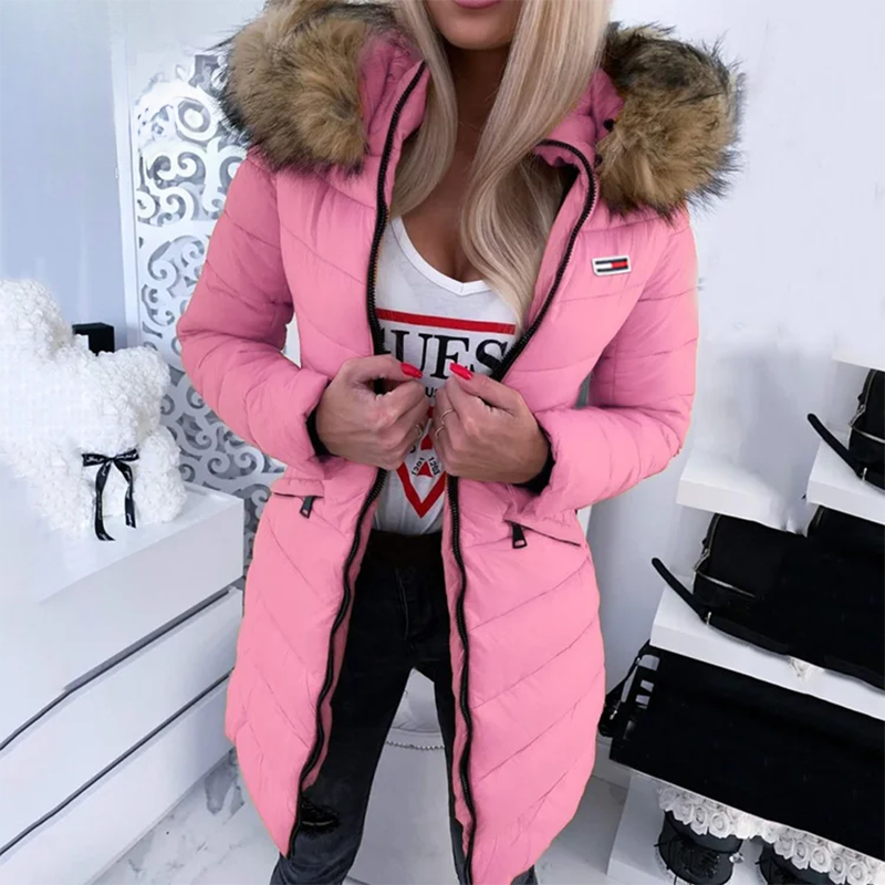 Damen-Daunenmantel mit Kapuze